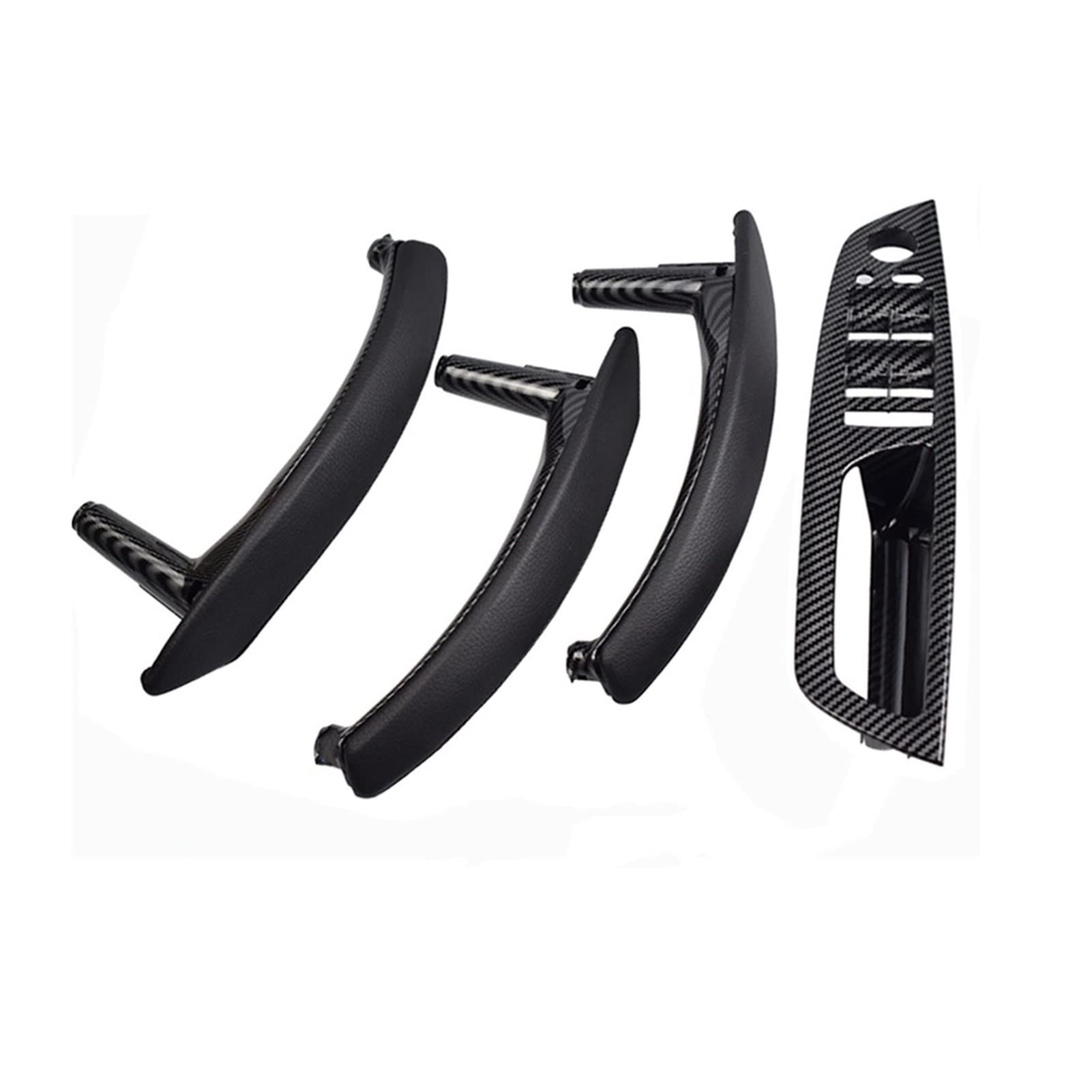 PUXJQ Für BMW E70 E71 E72 X5 X6 Panel Pull Trim Cover Kohlefaser Schwarz Beige Rechtes Seitenruder Das Den Armlehnengriff Der Inneren Tür Antreibt(RHD-CF-Hige) von PUXJQ