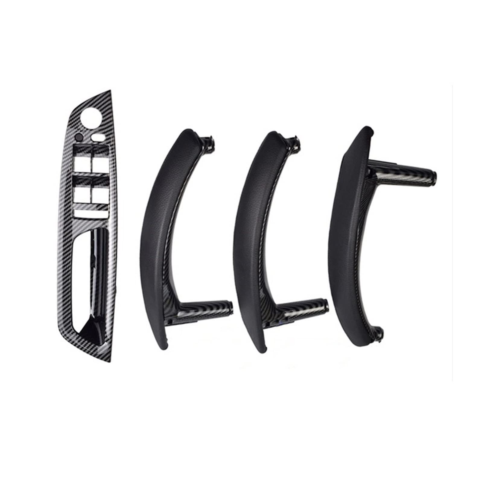 PUXJQ Für BMW E70 E71 E72 X5 X6 Panel Pull Trim Cover Kohlefaser Schwarz Beige Rechtes Seitenruder Das Den Armlehnengriff Der Inneren Tür Antreibt(RHD-CF-Standard) von PUXJQ