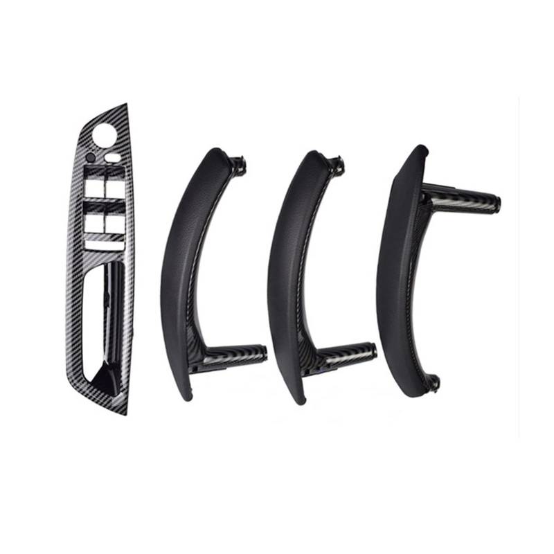 PUXJQ Für BMW E70 E71 E72 X5 X6 Panel Pull Trim Cover Kohlefaser Schwarz Beige Rechtes Seitenruder Das Den Armlehnengriff Der Inneren Tür Antreibt(RHD-CF-Standard) von PUXJQ