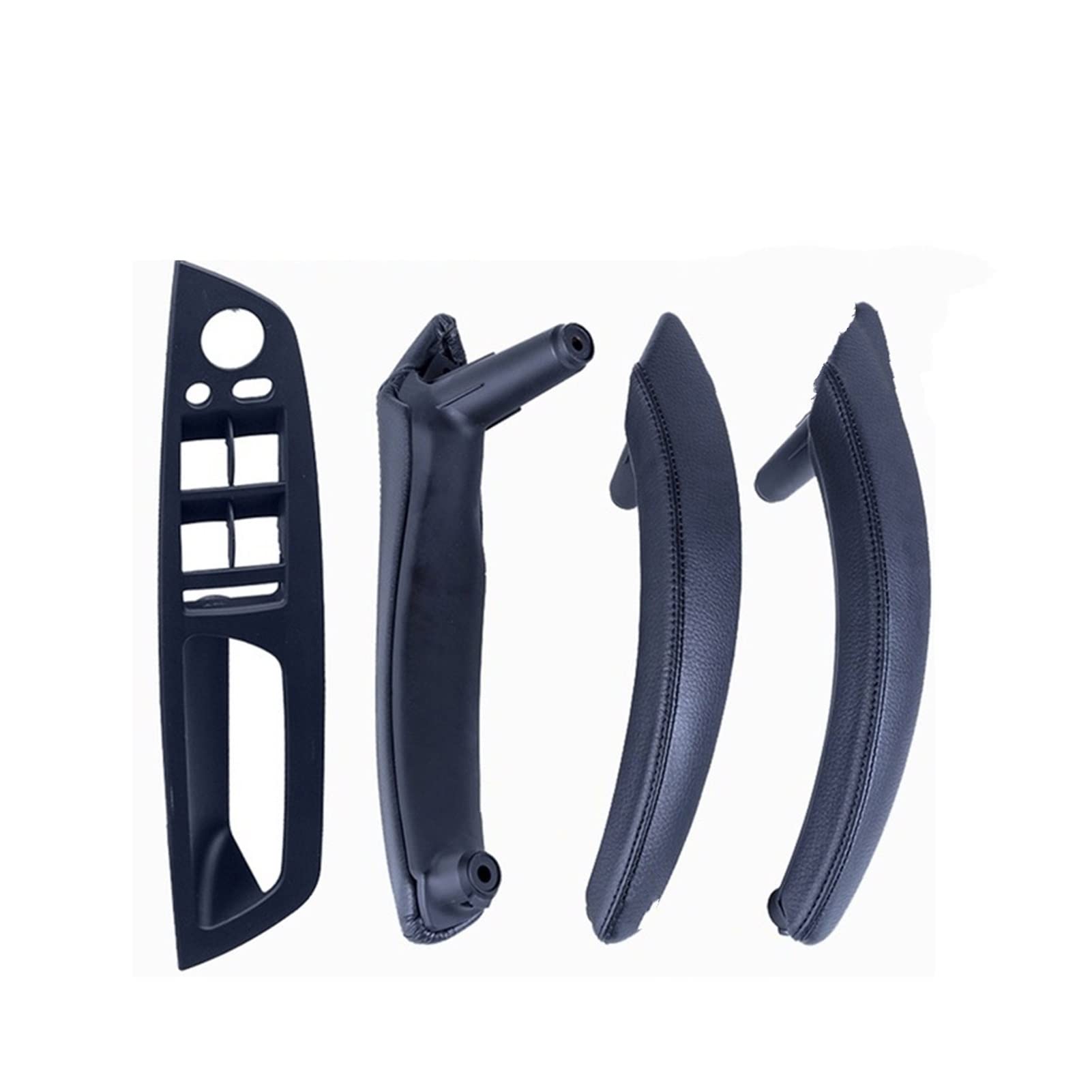 PUXJQ Für BMW E70 E71 X5 X6 2007-2013 Auto Links Rechts Innentürgriff Armlehne Leder Kompletter Zuggriffsatz Bezug(LHD-Black-Hige) von PUXJQ