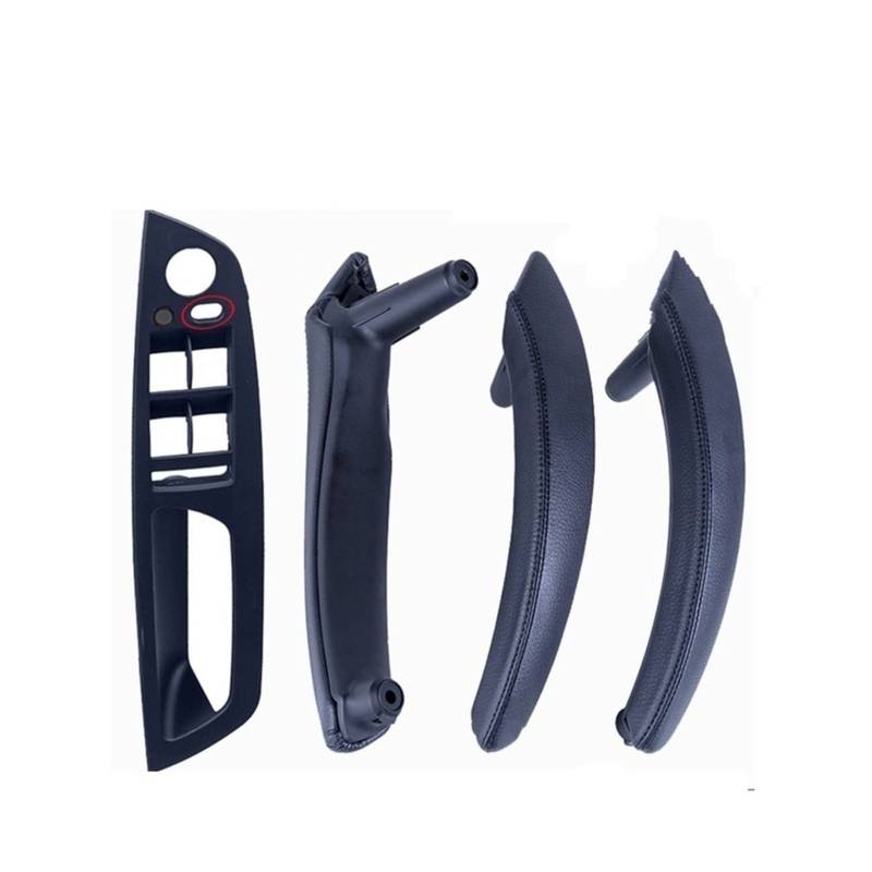 PUXJQ Für BMW E70 E71 X5 X6 2007-2013 Auto Links Rechts Innentürgriff Armlehne Leder Kompletter Zuggriffsatz Bezug(LHD-Black-Standard) von PUXJQ