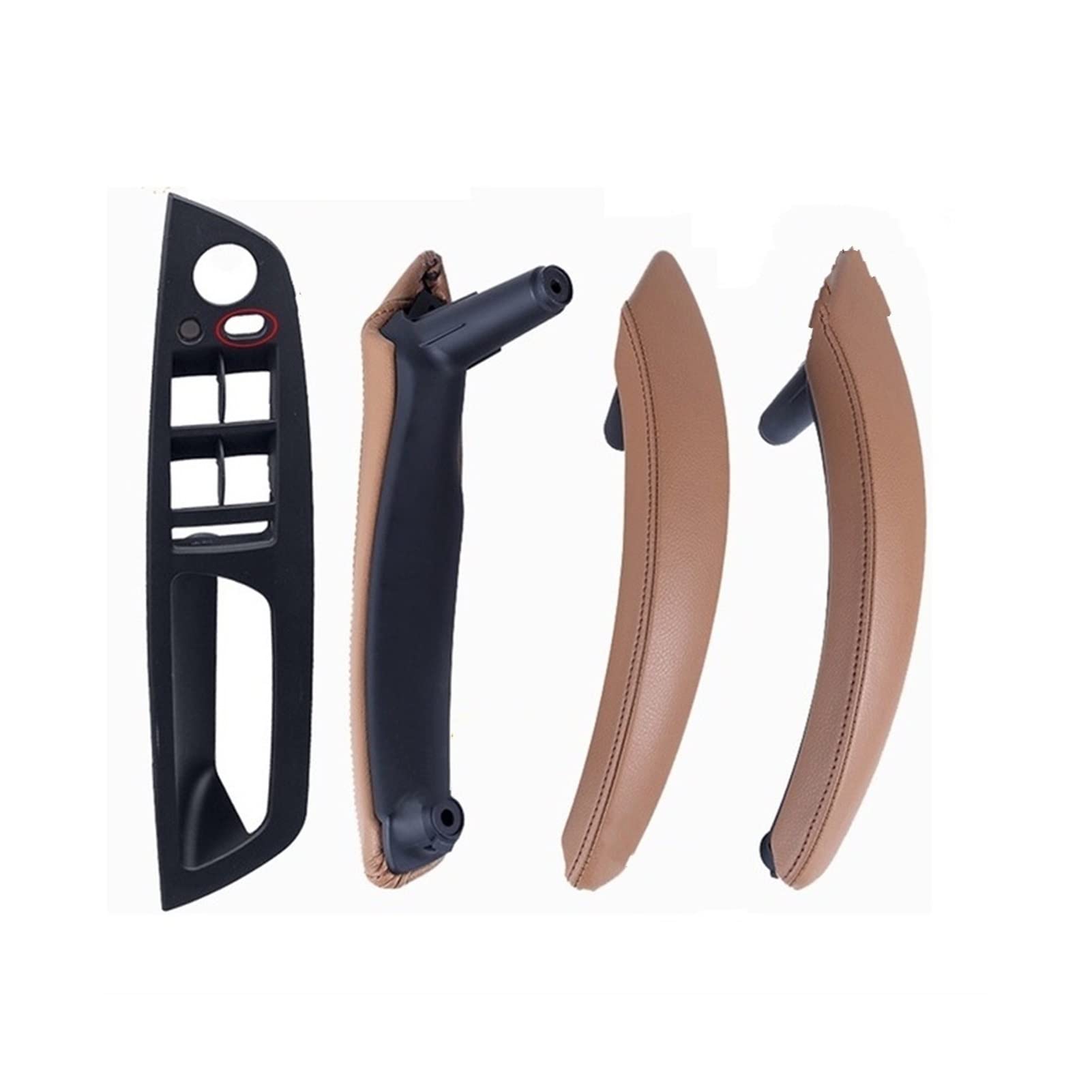 PUXJQ Für BMW E70 E71 X5 X6 2007-2013 Auto Links Rechts Innentürgriff Armlehne Leder Kompletter Zuggriffsatz Bezug(LHD-Brown-Standard) von PUXJQ