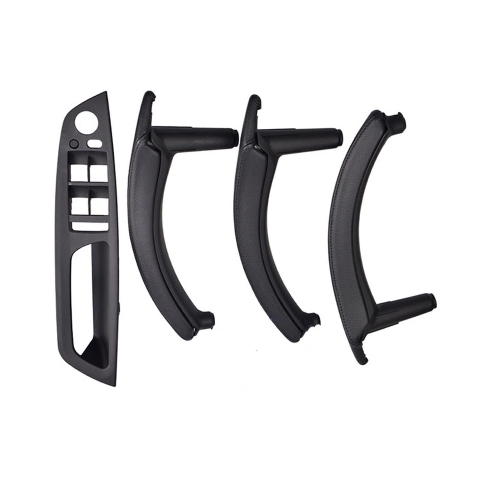 PUXJQ Für BMW E70 E71 X5 X6 2007-2013 LHD RHD Auto Innenraum Innen Links Rechts Beifahrertür Ziehgriff Zierblende Äußere Lederabdeckung(RHD-Black-Standard) von PUXJQ