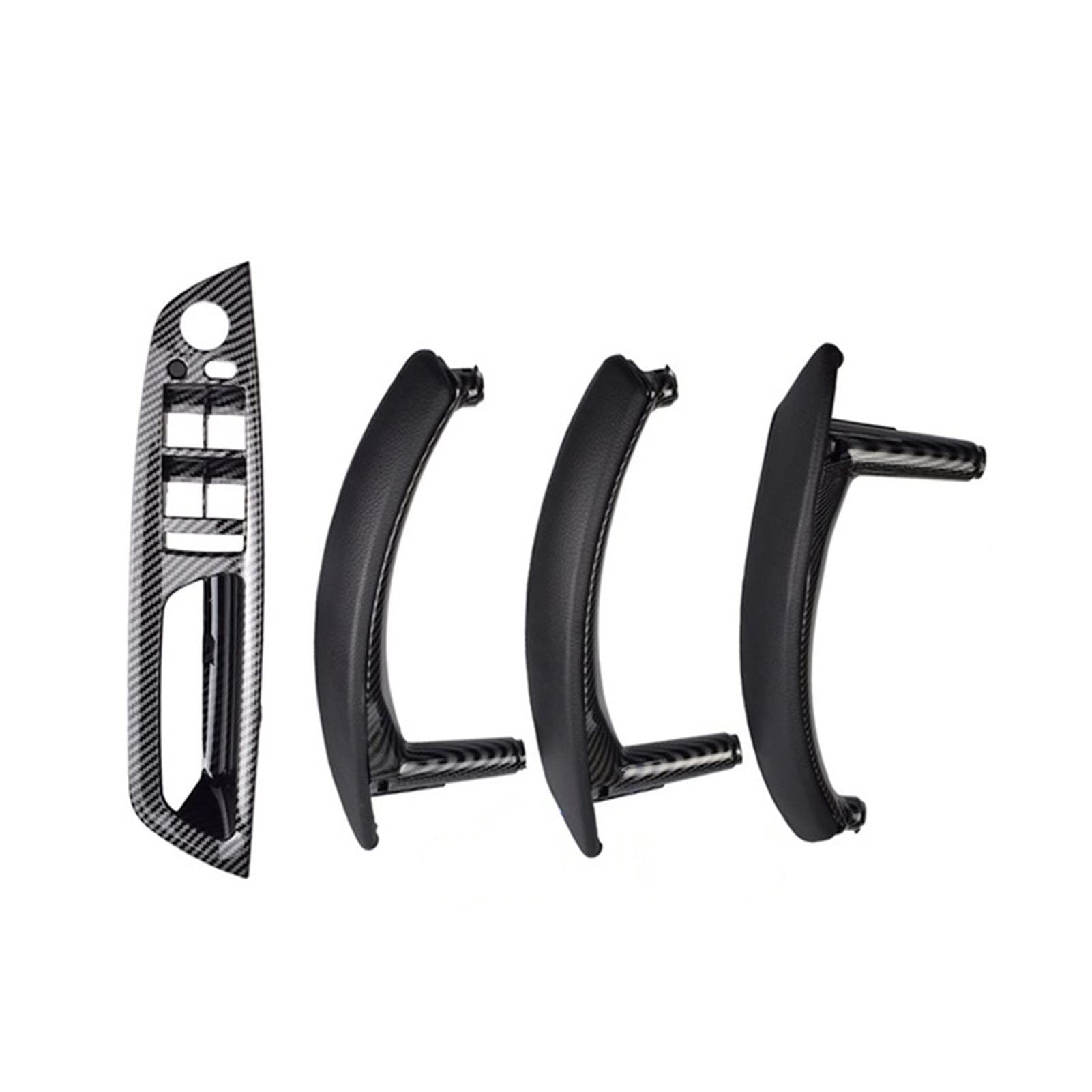 PUXJQ Für BMW E70 E71 X5 X6 2007-2013 LHD RHD Auto Innenraum Innen Links Rechts Beifahrertür Ziehgriff Zierblende Äußere Lederabdeckung(RHD-CF-Standard) von PUXJQ