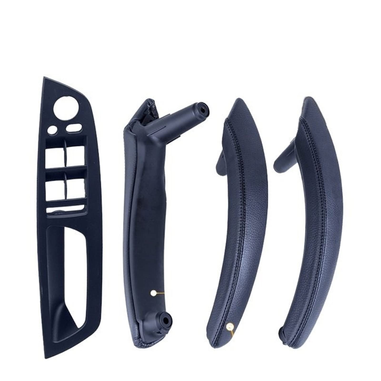 PUXJQ Für BMW E70 E71 X5 X6 2007-2013 LHD RHD Verbesserte Innentür-Lederzuggriffhalterung Und Außenverkleidungsabdeckung(LHD-Black-Hige) von PUXJQ