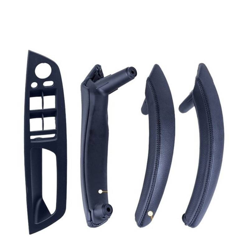 PUXJQ Für BMW E70 E71 X5 X6 2007-2013 LHD RHD Verbesserte Innentür-Lederzuggriffhalterung Und Außenverkleidungsabdeckung(LHD-Black-Hige) von PUXJQ