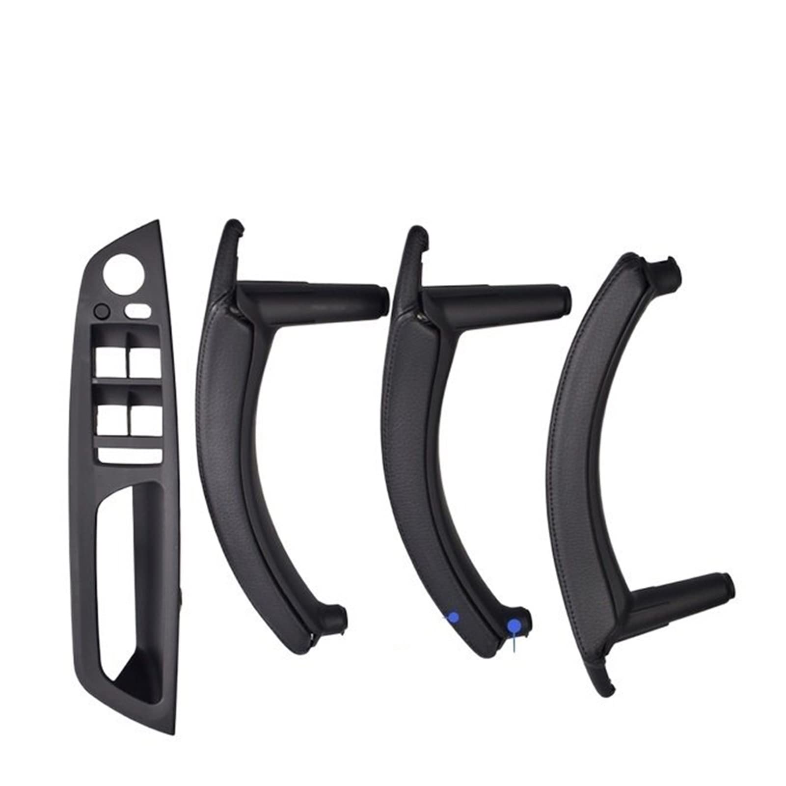 PUXJQ Für BMW E70 E71 X5 X6 2007-2013 LHD RHD Verbesserte Innentür-Lederzuggriffhalterung Und Außenverkleidungsabdeckung(RHD-Black-Standard) von PUXJQ