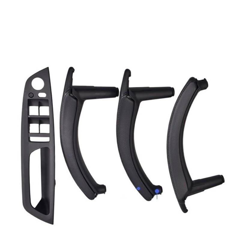 PUXJQ Für BMW E70 E71 X5 X6 2007-2013 LHD RHD Verbesserte Innentür-Lederzuggriffhalterung Und Außenverkleidungsabdeckung(RHD-Black-Standard) von PUXJQ