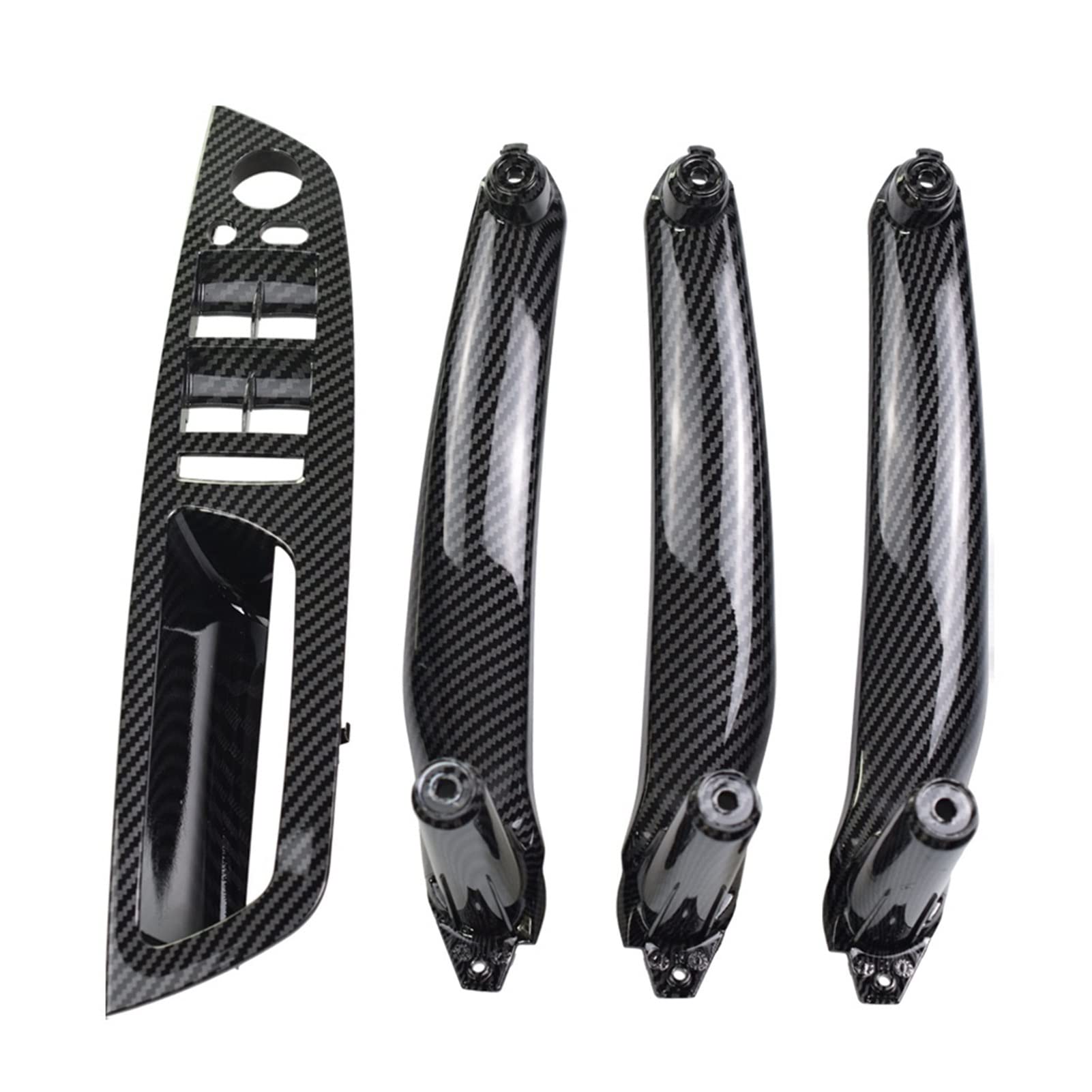 PUXJQ Für BMW E70 E71 X5 X6 Kohlefaser Beige Schwarz Armlehne Auto Links Rechts Innentürgriff Innen LHD(Carbon fiber-4pcs) von PUXJQ