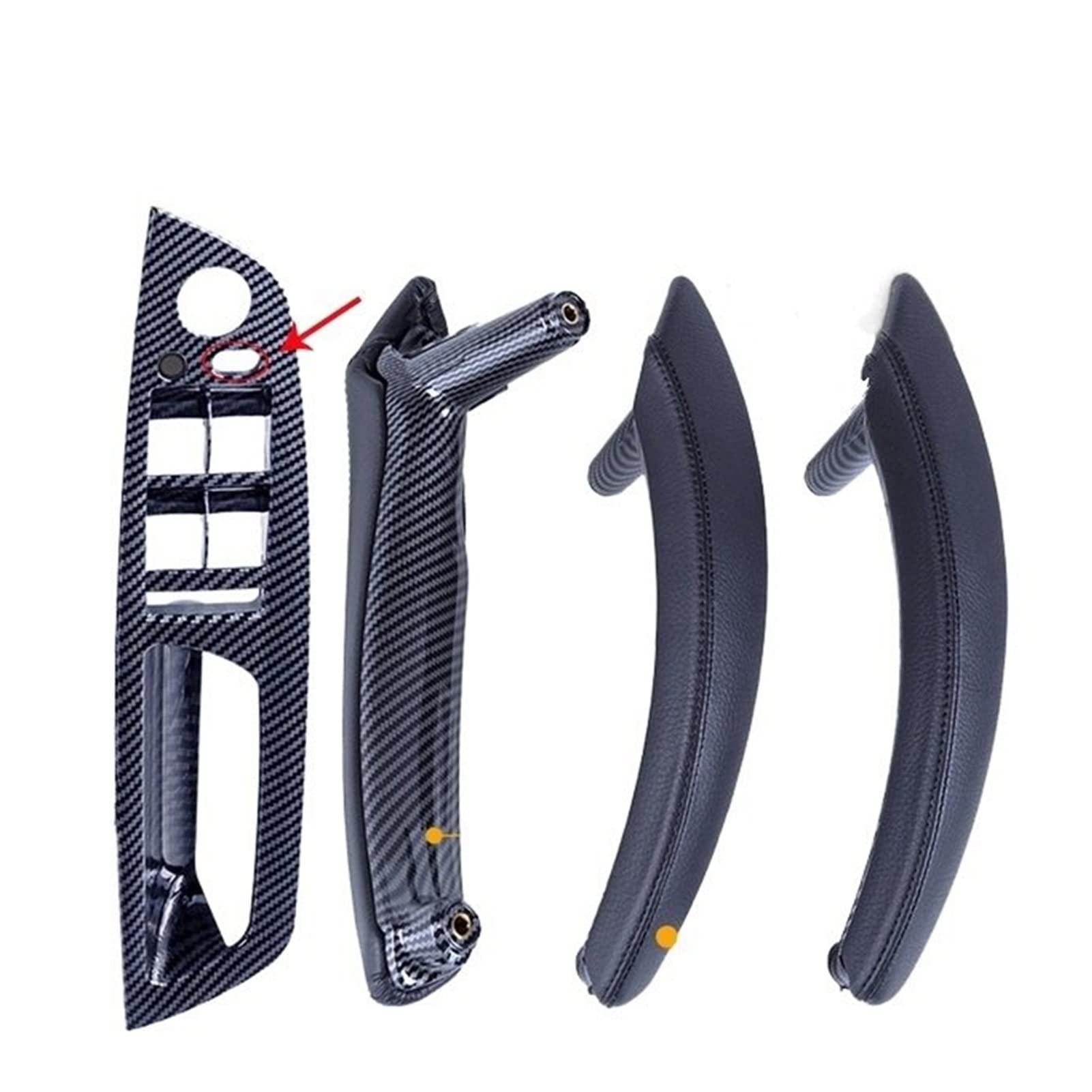 PUXJQ Für BMW E70 X5 E71 X6 Links Rechts Außen Leder Innen Armlehne Türverkleidung Griff Pull Trim Cover(LHD-CF-Standard) von PUXJQ