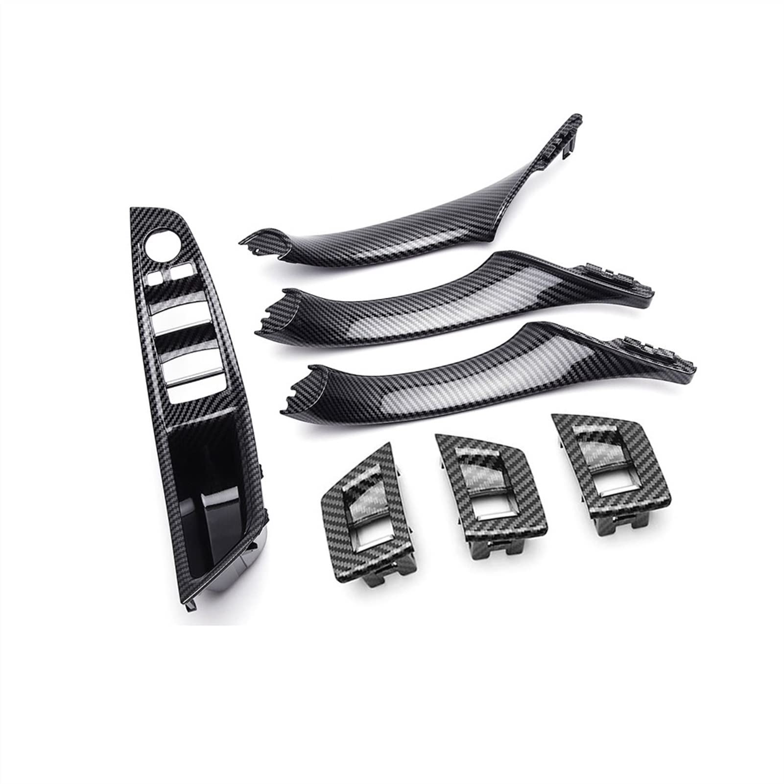 PUXJQ Für BMW F10 F11 F18 5er 2010-2016 7 Stücke Innenfensterheber Schalter Panel Türgriff Trim Kohlefaser ABS Auto Styling PUXJQ Für BMW F10 F11 F18 5er 2010-2016 7 Stücke Innenfensterheber Schalter Panel Türgriff Trim Kohlefaser ABS Auto Styling von PUXJQ