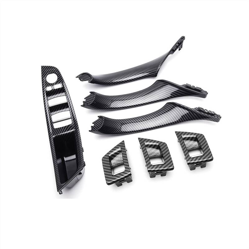 PUXJQ Für BMW F10 F11 F18 5er 2010-2016 7 Stücke Innenfensterheber Schalter Panel Türgriff Trim Kohlefaser ABS Auto Styling von PUXJQ