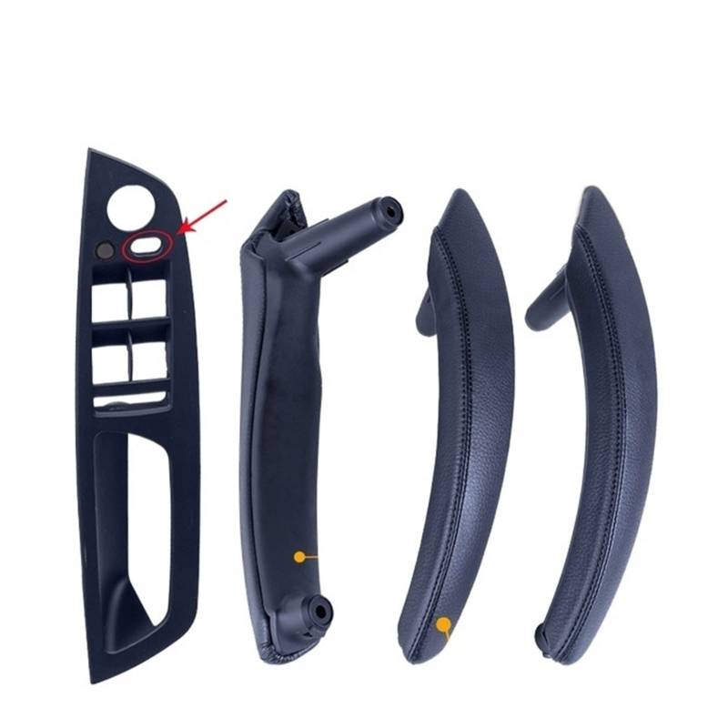PUXJQ Für BMW X5 X6 E70 E71 2007-2013 Links Rechts Innen Beifahrertüren Zuggriff Leder Außenbezug(LHD-Black-Standard) von PUXJQ