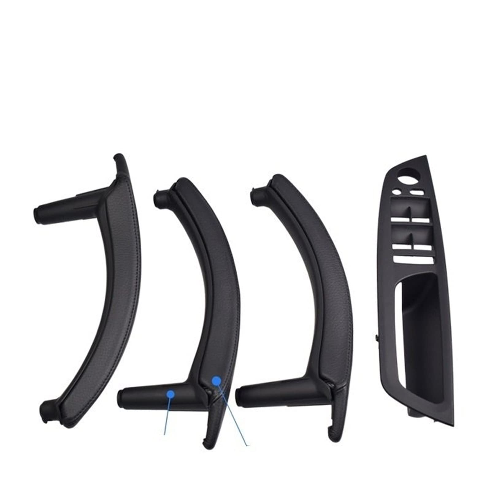 PUXJQ Für BMW X5 X6 E70 E71 2007-2013 Links Rechts Innen Beifahrertüren Zuggriff Leder Außenbezug(RHD-Black-Hige) von PUXJQ