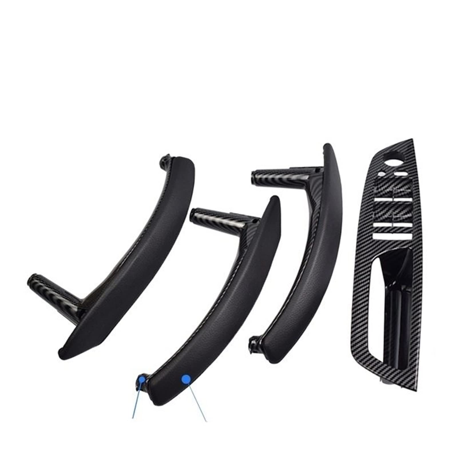 PUXJQ Für BMW X5 X6 E70 E71 2007-2013 Links Rechts Innen Beifahrertüren Zuggriff Leder Außenbezug(RHD-CF-Hige) von PUXJQ