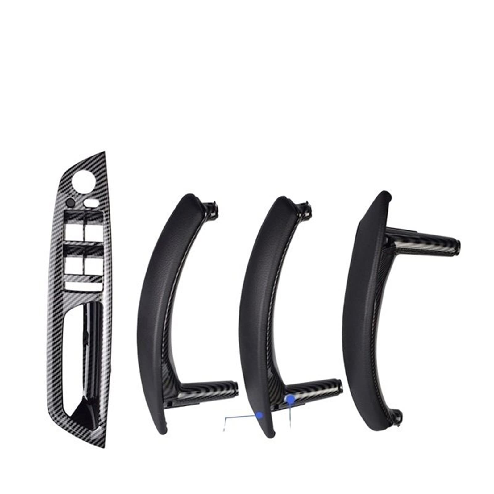 PUXJQ Für BMW X5 X6 E70 E71 2007-2013 Links Rechts Innen Beifahrertüren Zuggriff Leder Außenbezug(RHD-CF-Standard) von PUXJQ
