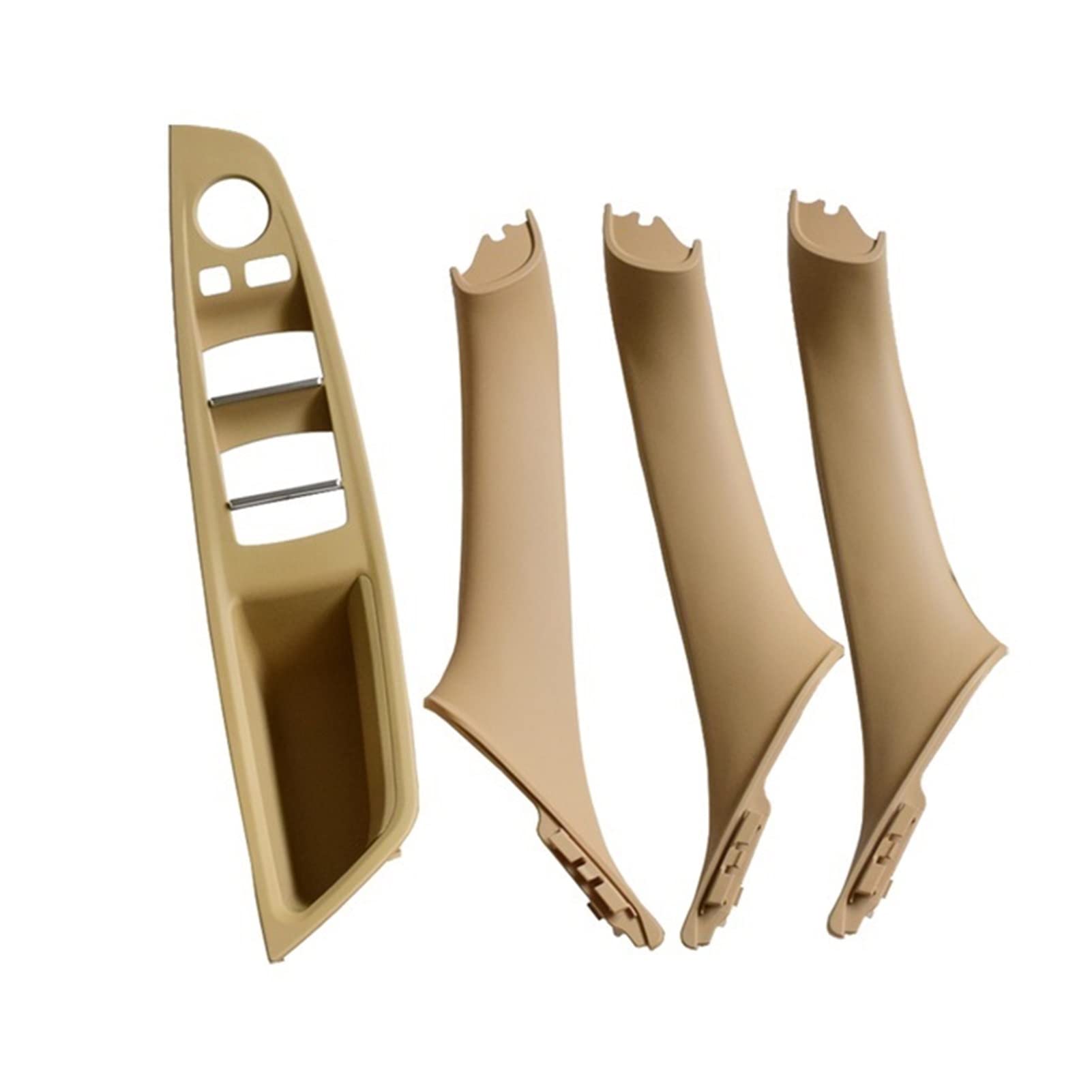 PUXJQ Innengriff Innentür Armlehne Panel Pull Trim Cover Für BMW 5er F10 F11 Rot Braun Beige Schwarz Linkslenker LHD(Beige-4pcs) von PUXJQ