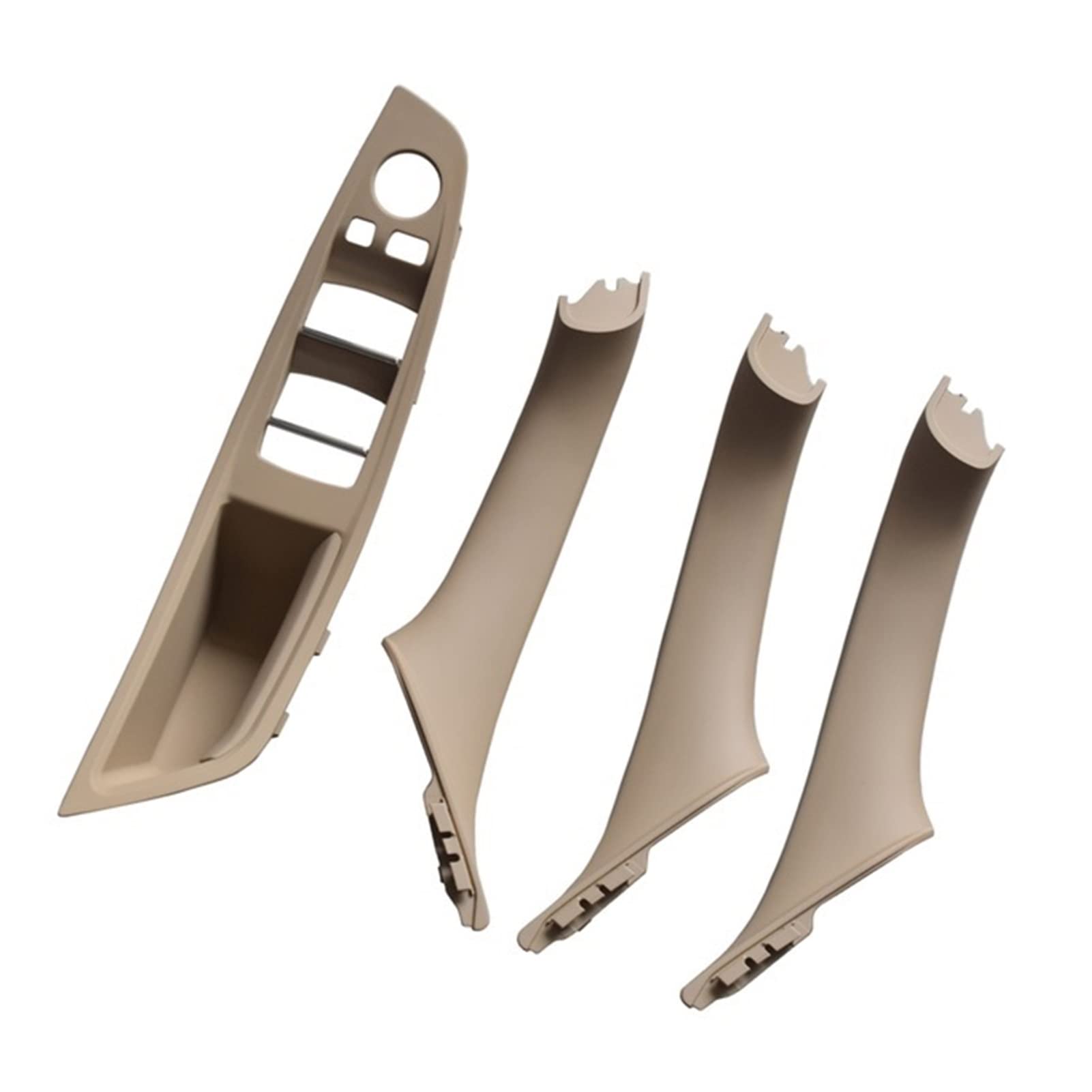 PUXJQ Innengriff Innentür Armlehne Panel Pull Trim Cover Für BMW 5er F10 F11 Rot Braun Beige Schwarz Linkslenker LHD(Beige White-4Pcs) von PUXJQ
