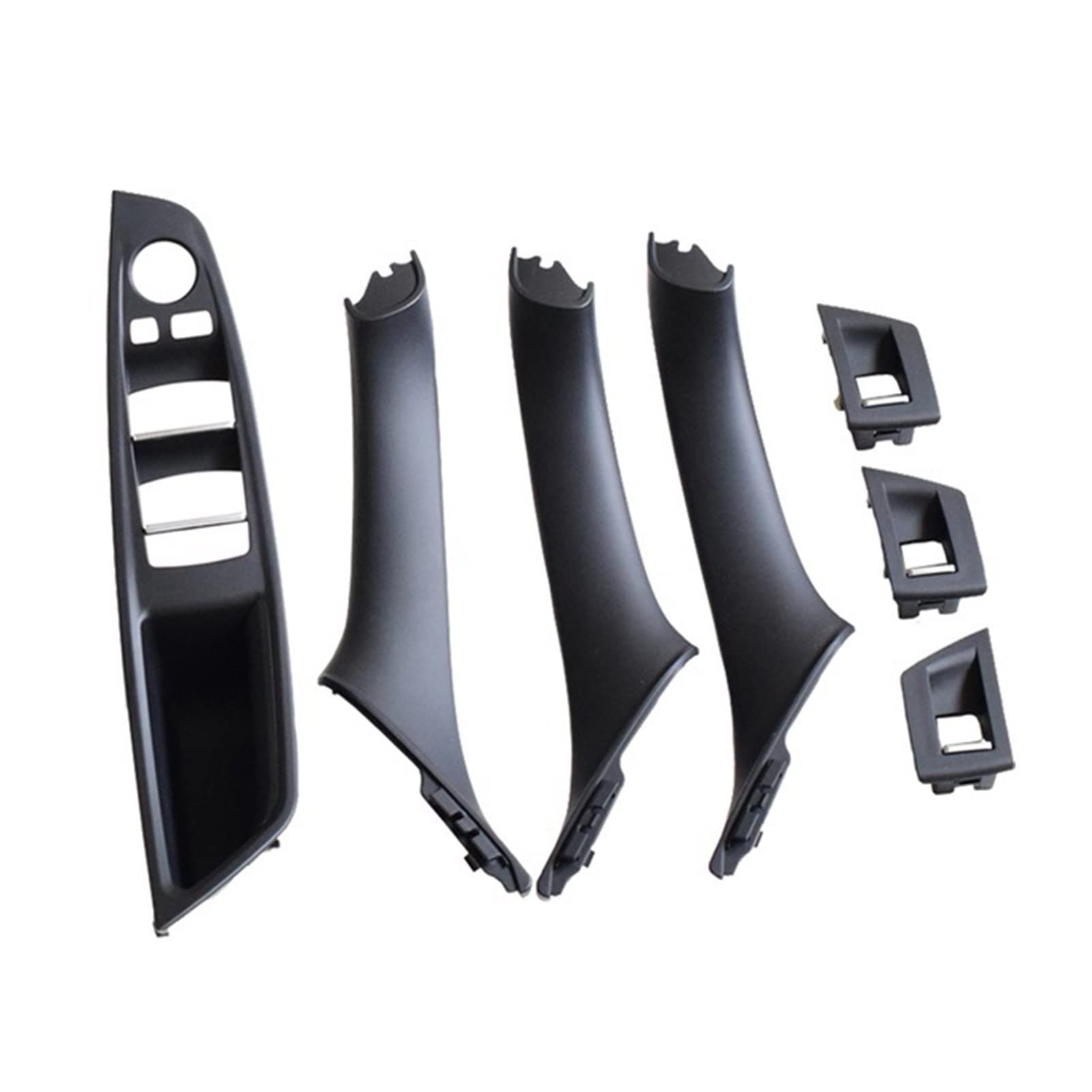 PUXJQ Innentür ABS Armlehne Griff Panel Pull Trim Cover LHD Für BMW 5er F10 F11 520i 528i 525d 535i Schwarz/Beige(Black-7Pcs) von PUXJQ
