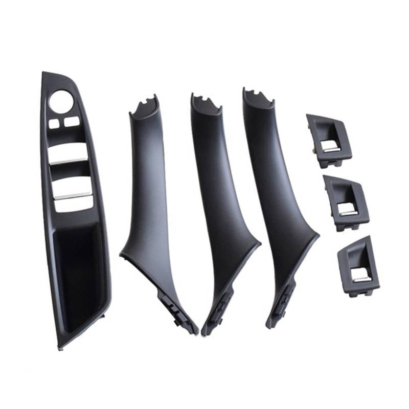 PUXJQ Innentüren Griff Pull Trim Cover Autozubehör Kohlefaser Für BMW F10 F11 F18 5er 2010-2016 LHD RHD(Black-LHD-7pcs) von PUXJQ