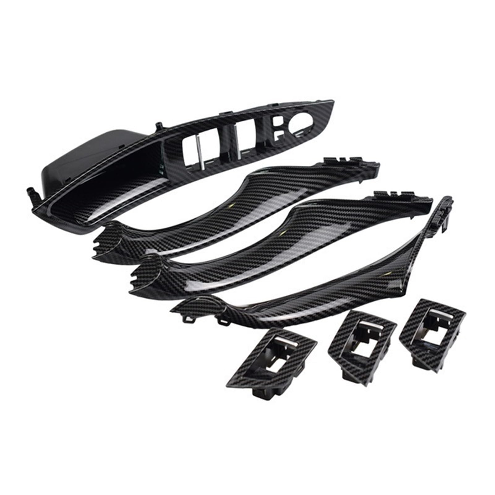 PUXJQ Innentüren Griff Pull Trim Cover Autozubehör Kohlefaser Für BMW F10 F11 F18 5er 2010-2016 LHD RHD(Carbon-LHD-7) von PUXJQ