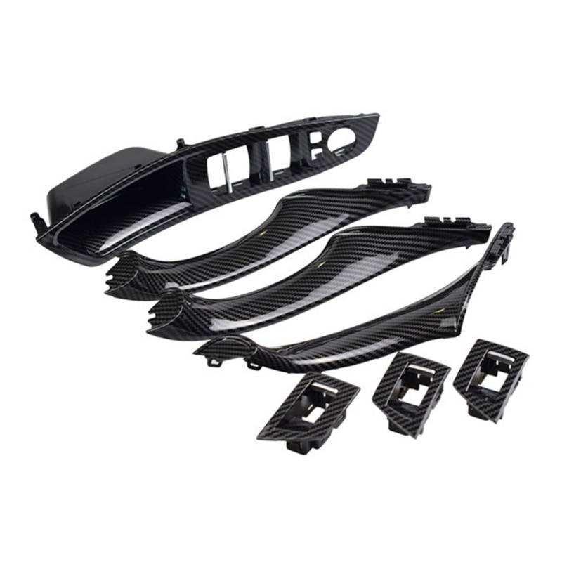 PUXJQ Innentüren Griff Pull Trim Cover Autozubehör Kohlefaser Für BMW F10 F11 F18 5er 2010-2016 LHD RHD(Carbon-LHD-7) von PUXJQ