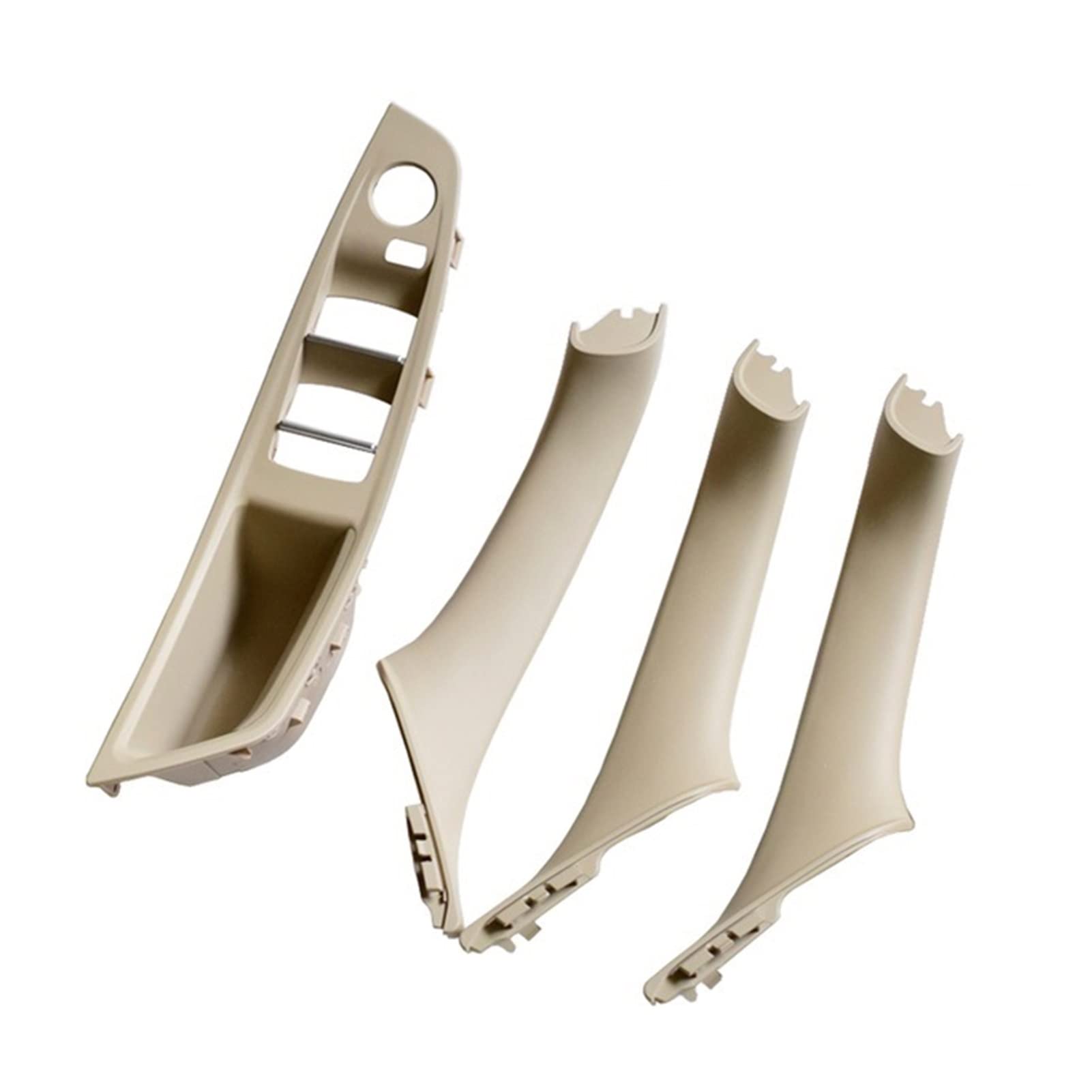 PUXJQ LHD 4/7pcs Für 2010-2016 Für BMW 5er F10 F18 Auto Vorne Hinten Rechts Links Türinnengriff Innentürverkleidung Zugverkleidung(Beige-White-7Pcs) von PUXJQ