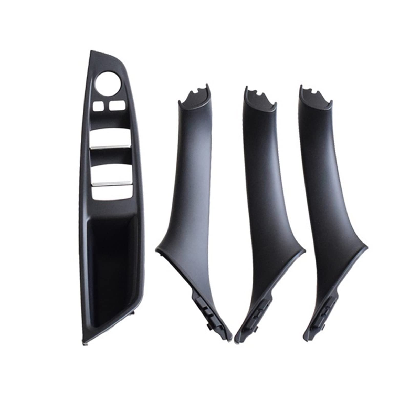 PUXJQ Passend Für BMW 5er F10 F11 520d 525d 530d 535i Innenverkleidung Zugverkleidung Rotbraun LHD Autoinnentürgriff(Black-4Pcs) von PUXJQ