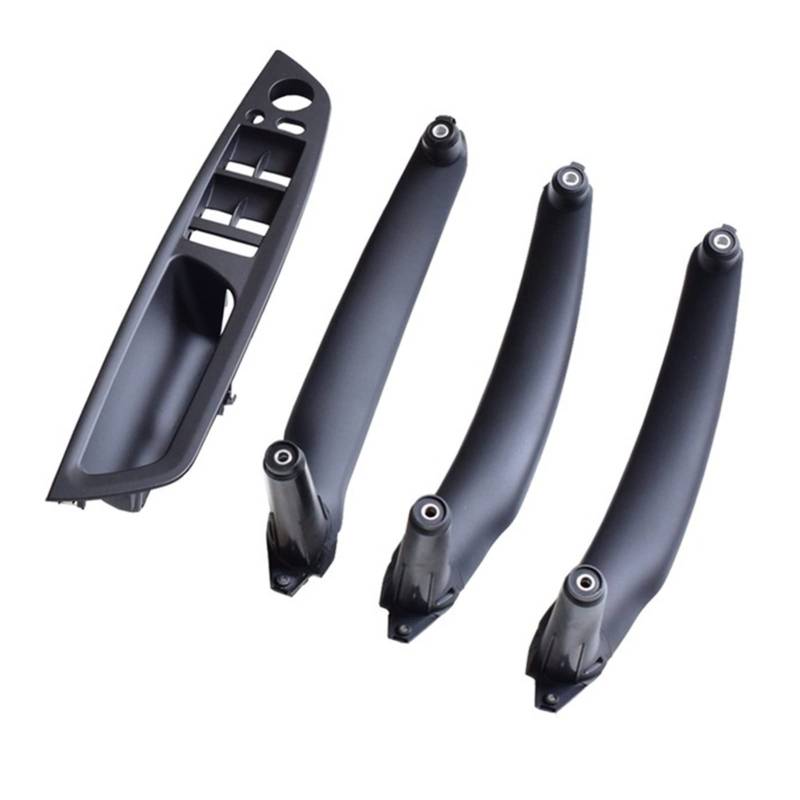 PUXJQ Seiteninnentür Innengriff Panel Limousine Pull Trim Cover Für BMW E70 E71 X5 30d 30si 35d X6 35dx 35ix 40ix 06-14(Black-4pcs) von PUXJQ