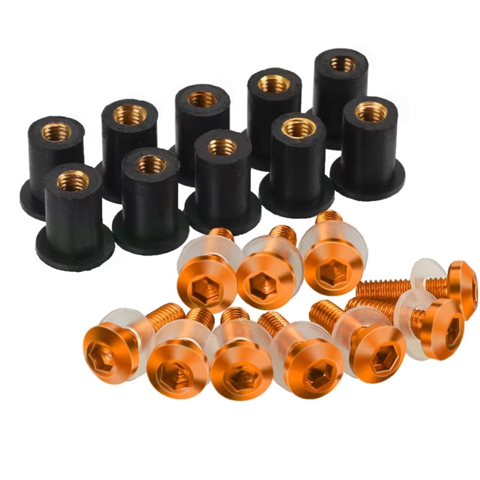 Motorrad Schrauben Set Kompatibel Mit NC700S Für NC700X Für NC750 Die Windschutzscheibenschrauben Windschutzscheibenbefestigungsschraube Unterlegscheibe Selbstschneidende Schraubenkombination(Orange) Motorrad Schrauben Set Kompatibel Mit NC700S Für NC700X Für NC750 Die Windschutzscheibenschrauben Windschutzscheibenbefestigungsschraube Unterlegscheibe Selbstschneidende Schraubenkombination(Orange) von PVCUHWF