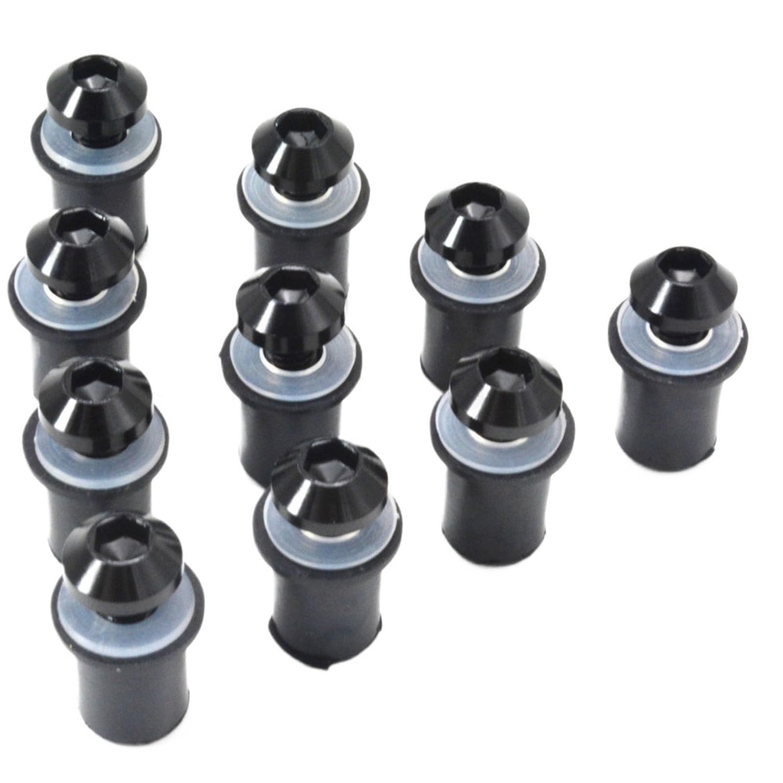 Motorrad Schrauben Set Kompatibel Mit S1000RR Für K1200S Motorradverkleidung Windschutzscheibenschraubensatz Windschutzscheibenbefestigungsmutternschrauben Schraubenverbindungsschrauben(Black) von PVCUHWF