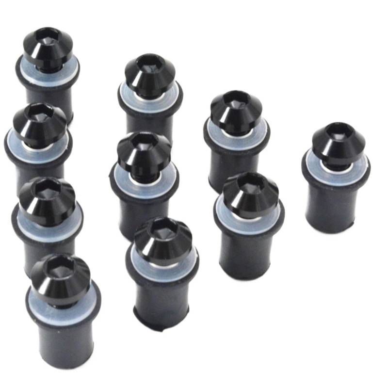 Motorrad Schrauben Set Kompatibel Mit S1000RR Für K1200S Motorradverkleidung Windschutzscheibenschraubensatz Windschutzscheibenbefestigungsmutternschrauben Schraubenverbindungsschrauben(Black) von PVCUHWF