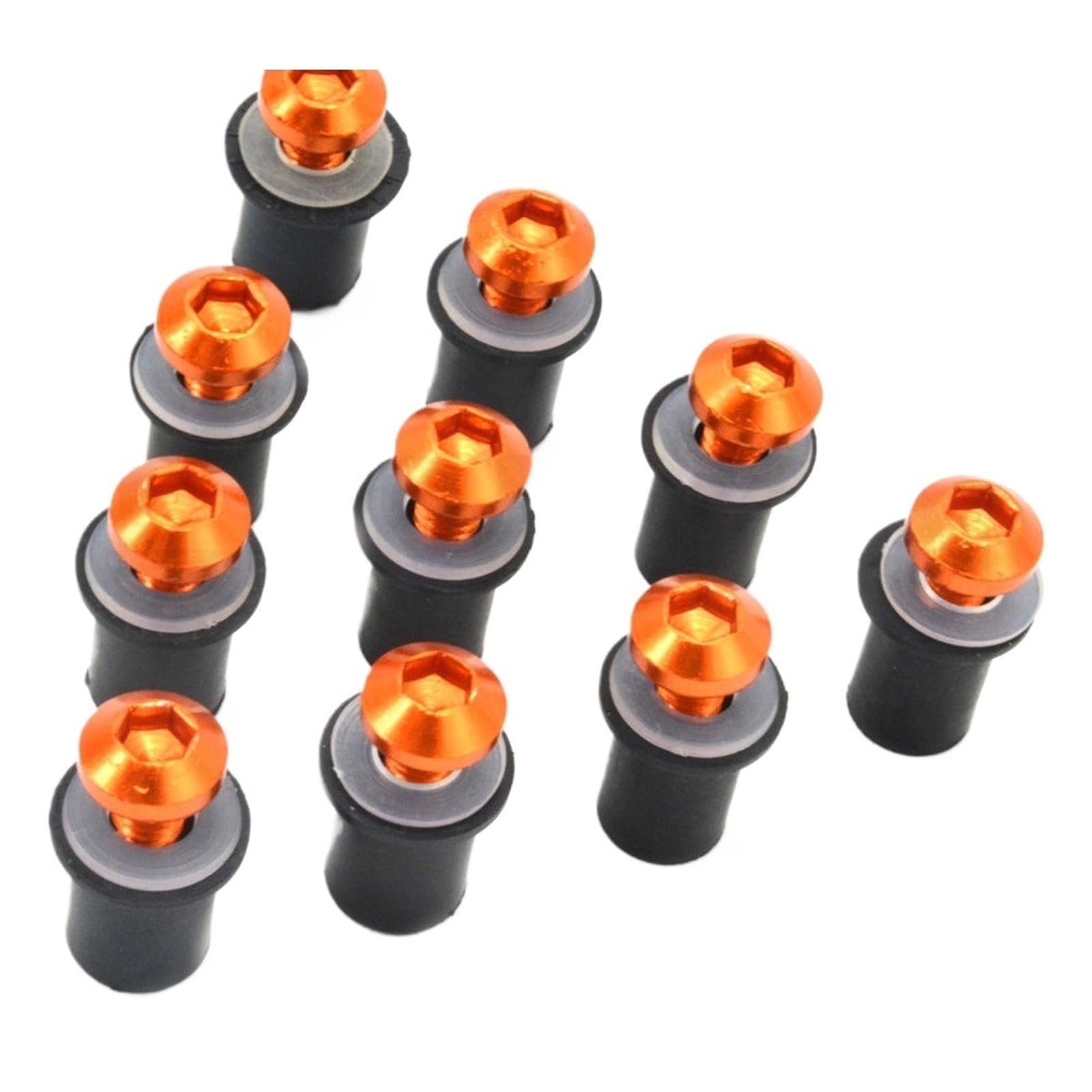 Motorrad Schrauben Set Kompatibel Mit S1000RR Für K1200S Motorradverkleidung Windschutzscheibenschraubensatz Windschutzscheibenbefestigungsmutternschrauben Schraubenverbindungsschrauben(Orange) von PVCUHWF