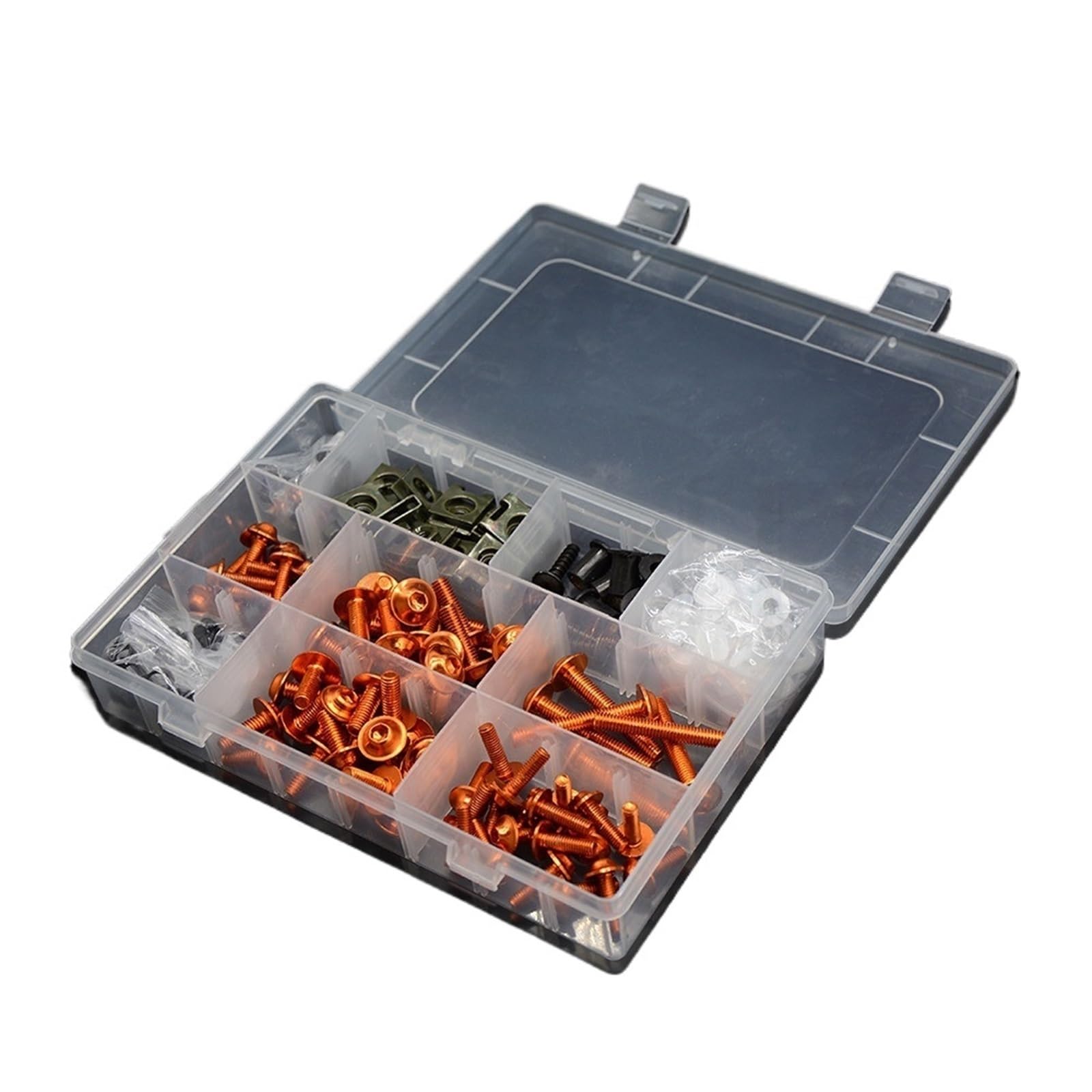 Motorrad Schrauben Set Kompatibel Mit Yamaha Für YZ125 Für YZ250F Für YZ250 Motorrad-Verkleidungsschrauben-Kit Spire Fastener Clips Windschutzscheibenschraube Selbstschneidende Schraube(Orange) von PVCUHWF