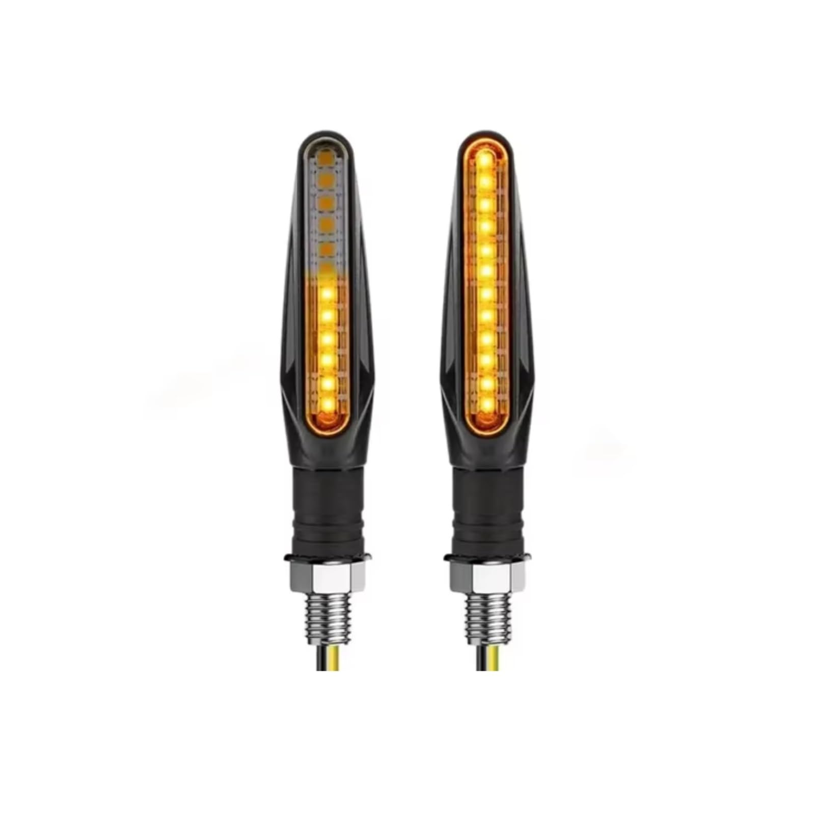 PVCUHWF Motorrad Blinker Licht 12V Motorrad-Blinker Bernsteinfarbenes Eingebautes Relais 10mm Blinkende Wasserflusslampe Universelles Motorrad-Blinkerlicht-Zubehör(2Pcs) von PVCUHWF