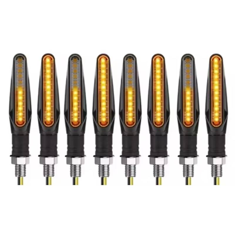 PVCUHWF Motorrad Blinker Licht 12V Motorrad-Blinker Bernsteinfarbenes Eingebautes Relais 10mm Blinkende Wasserflusslampe Universelles Motorrad-Blinkerlicht-Zubehör(8Pcs) von PVCUHWF