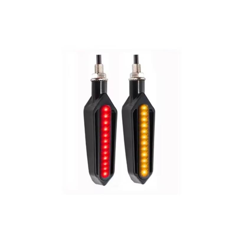 PVCUHWF Motorrad Blinker Licht 12V Motorrad Blinker Eingebautes Relais Blinker 10mm Fließendes Wasser Blinker Universal Motorrad Blinker Licht Blinker Anzeige(2Pcs Red Yellow) von PVCUHWF