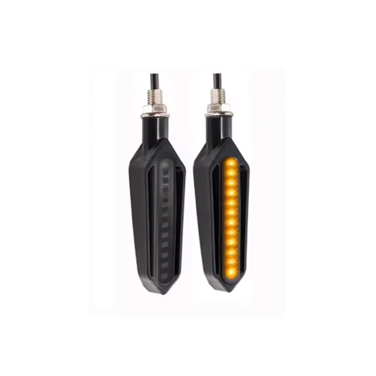 PVCUHWF Motorrad Blinker Licht 12V Motorrad Blinker Eingebautes Relais Blinker 10mm Fließendes Wasser Blinker Universal Motorrad Blinker Licht Blinker Anzeige(2Pcs Yellow) von PVCUHWF