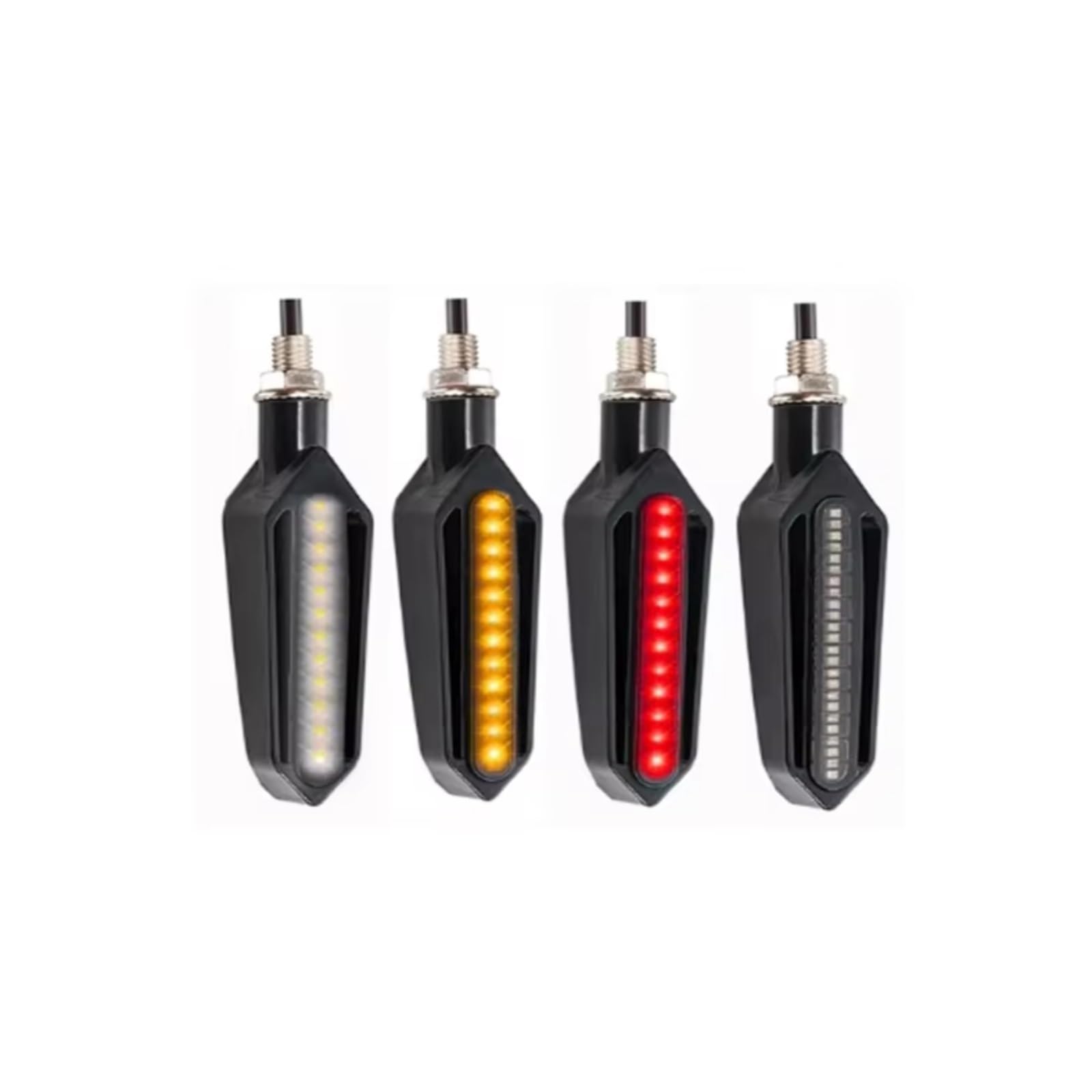PVCUHWF Motorrad Blinker Licht 12V Motorrad Blinker Eingebautes Relais Blinker 10mm Fließendes Wasser Blinker Universal Motorrad Blinker Licht Blinker Anzeige(4 Pcs) von PVCUHWF