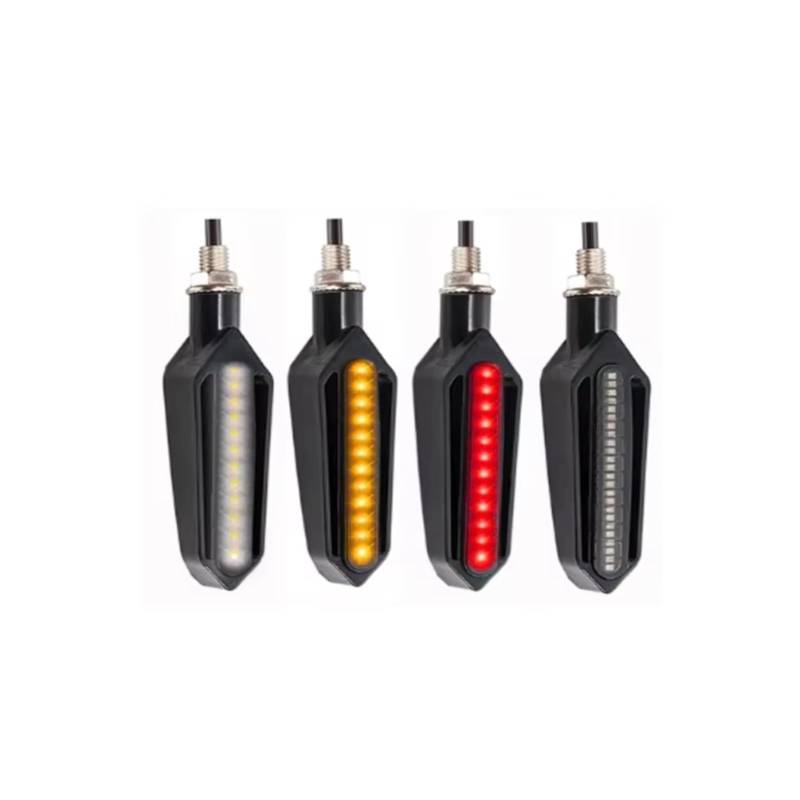 PVCUHWF Motorrad Blinker Licht 12V Motorrad Blinker Eingebautes Relais Blinker 10mm Fließendes Wasser Blinker Universal Motorrad Blinker Licht Blinker Anzeige(4 Pcs) von PVCUHWF