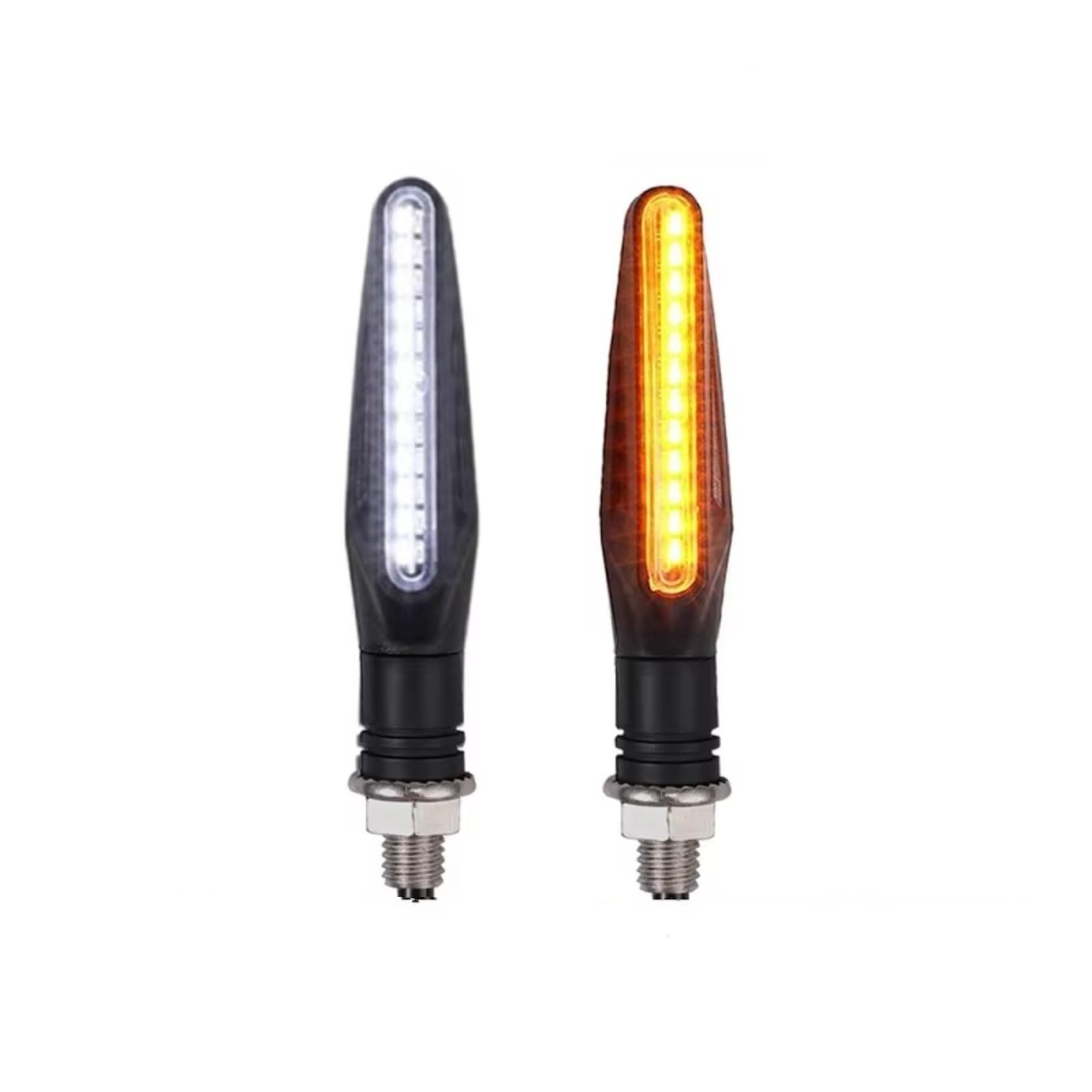 PVCUHWF Motorrad Blinker Licht 2 STÜCKE Motorrad Blinker Licht E11 Für Mark Built Relais 335SMD Blinker Anzeige Blinklicht Blinker Universal M10 Bolzen(Size1) von PVCUHWF