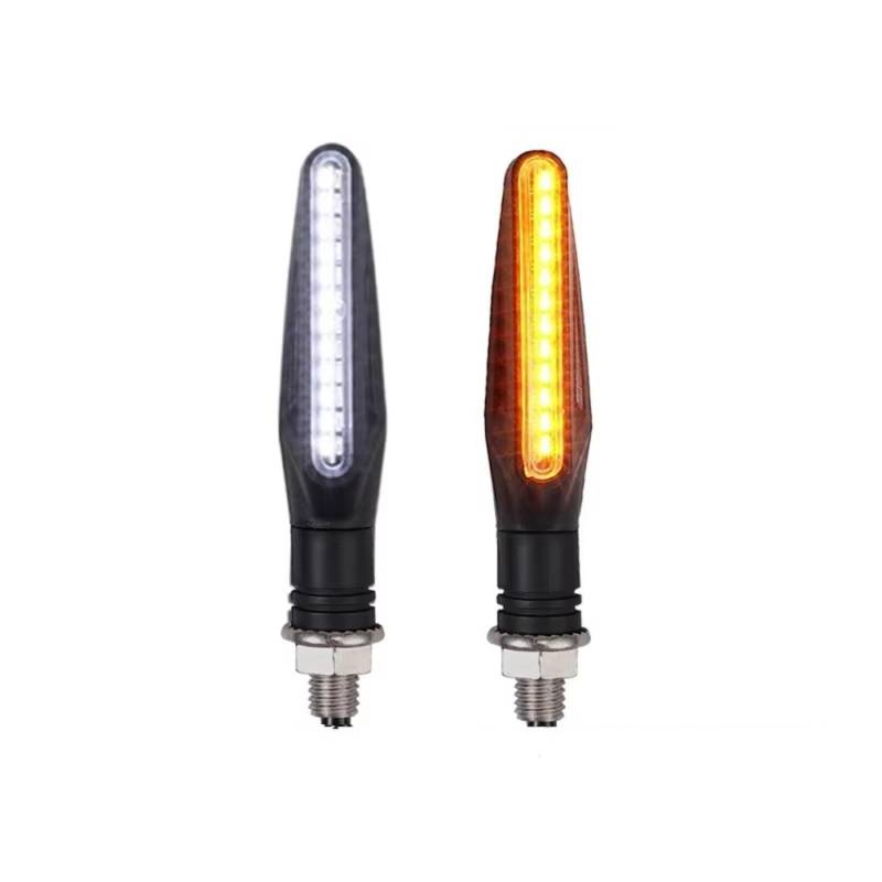 PVCUHWF Motorrad Blinker Licht 2 STÜCKE Motorrad Blinker Licht E11 Für Mark Built Relais 335SMD Blinker Anzeige Blinklicht Blinker Universal M10 Bolzen(Size1) von PVCUHWF