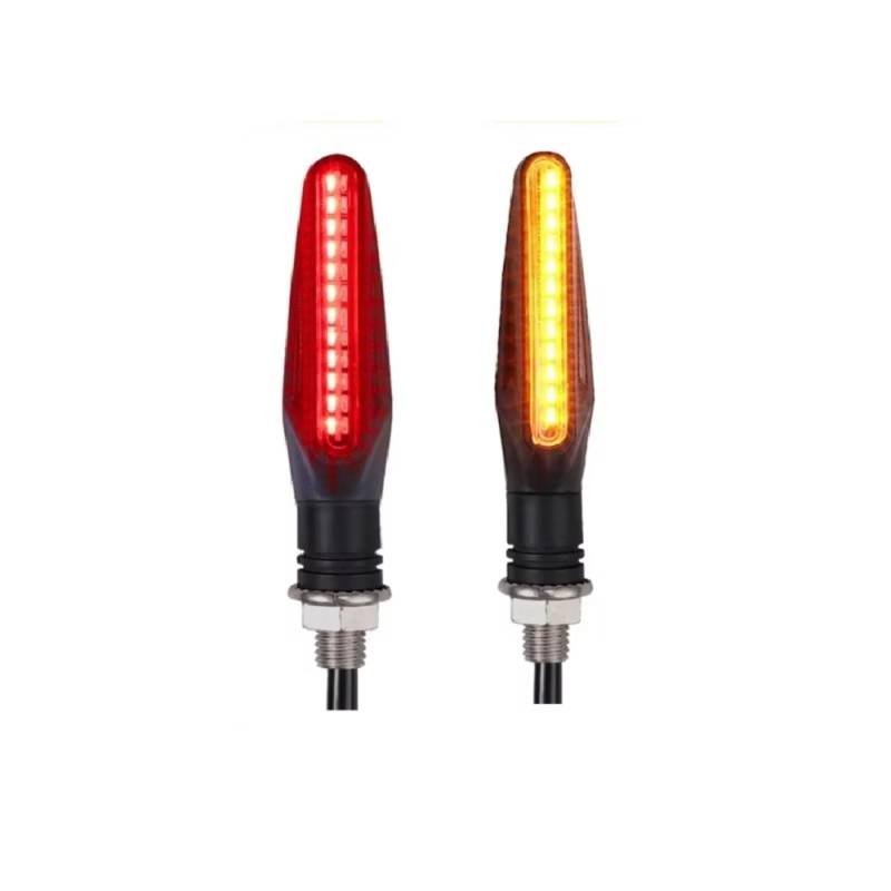 PVCUHWF Motorrad Blinker Licht 2 STÜCKE Motorrad Blinker Licht E11 Für Mark Built Relais 335SMD Blinker Anzeige Blinklicht Blinker Universal M10 Bolzen(Size2) von PVCUHWF
