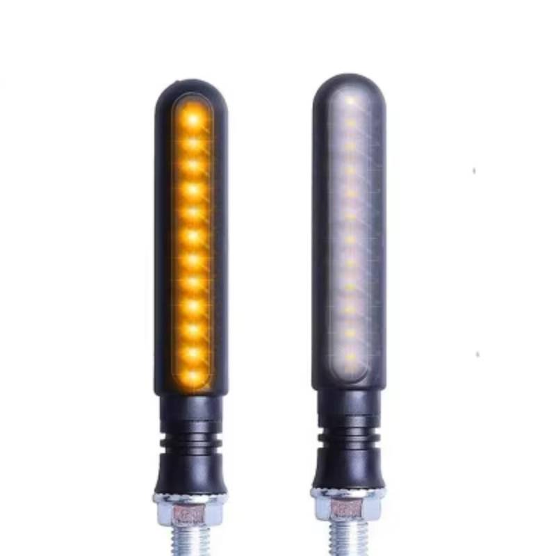 PVCUHWF Motorrad Blinker Licht 2 STÜCKE Universal Motorrad Blinker Licht Stoppsignale Fließende Wasser Lichter Schwanz Blinker Lauf Blinker DRL Indikatoren Eingebautes Relais(Size2) von PVCUHWF