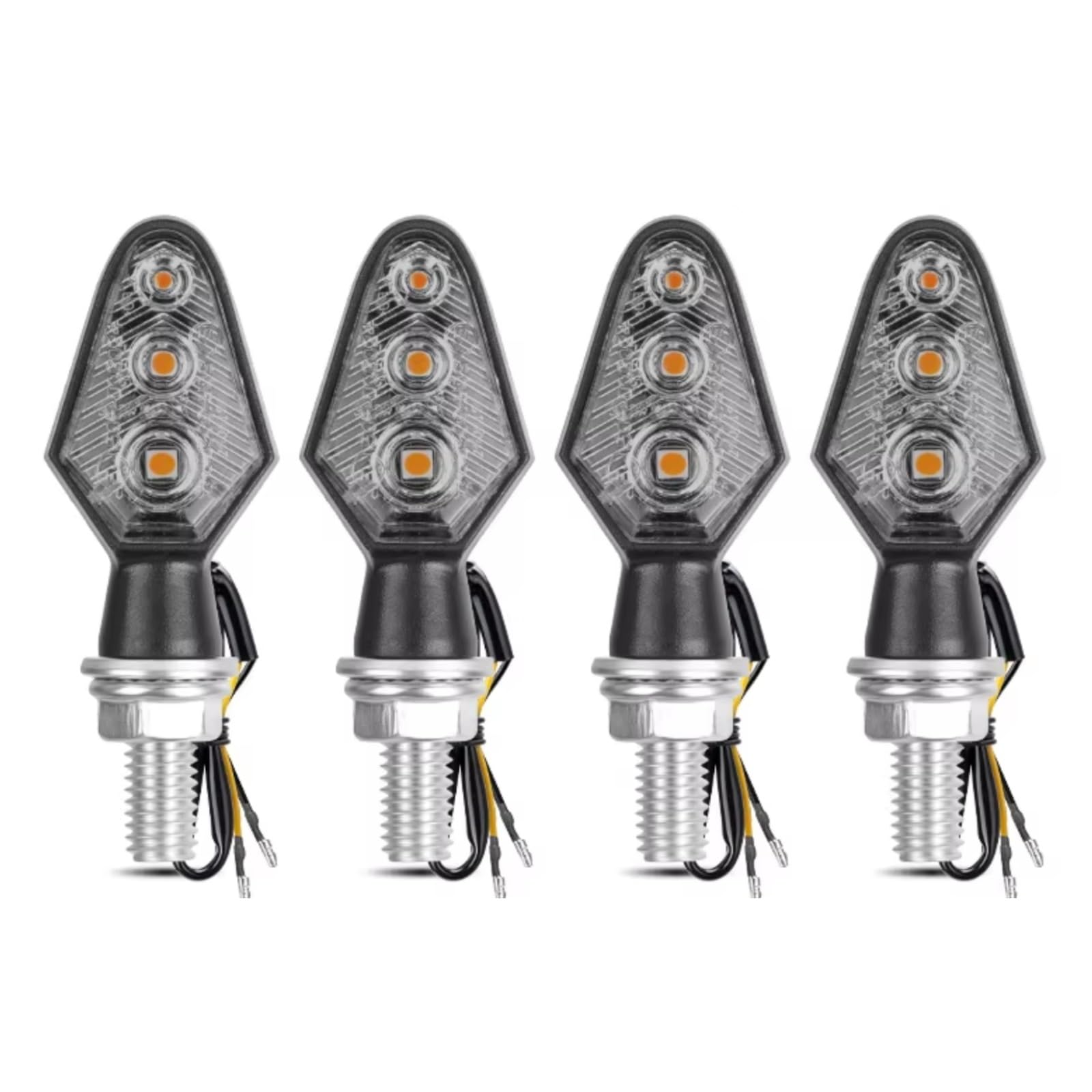 PVCUHWF Motorrad Blinker Licht Blinkerlicht Für Motorräder 8 Mm 12 V Bernsteinfarben Blinkerleuchte Zweiadrig Universeller Blinkeradapter Für Motorräder(Gray,4pcs) von PVCUHWF
