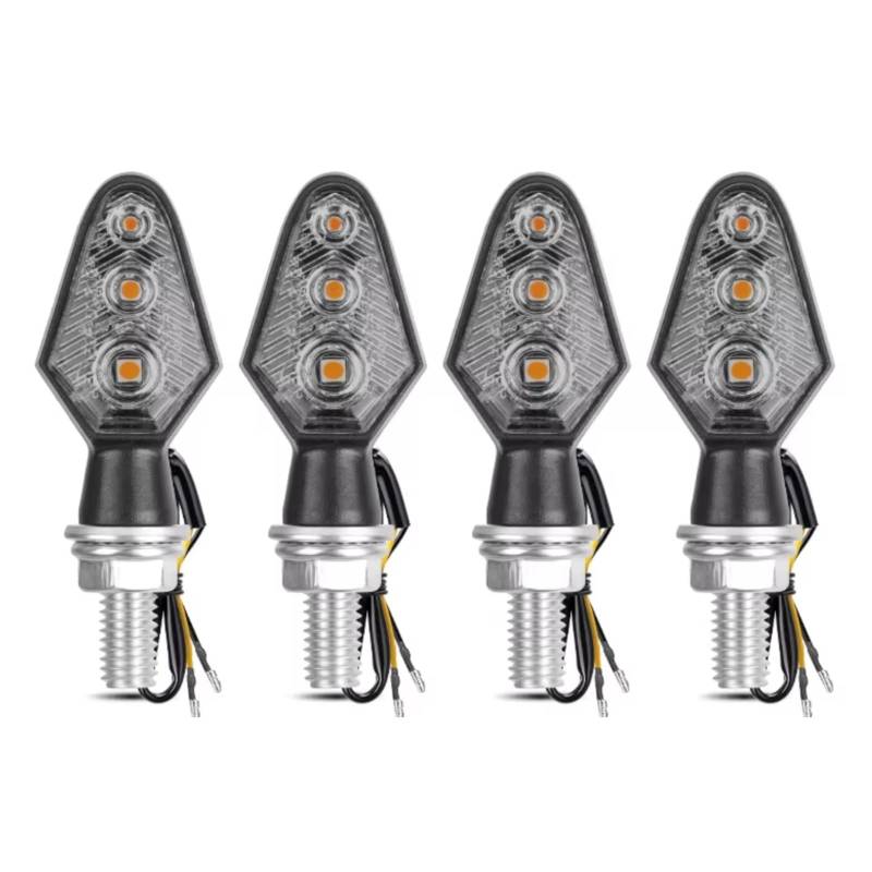 PVCUHWF Motorrad Blinker Licht Blinkerlicht Für Motorräder 8 Mm 12 V Bernsteinfarben Blinkerleuchte Zweiadrig Universeller Blinkeradapter Für Motorräder(Gray,4pcs) von PVCUHWF