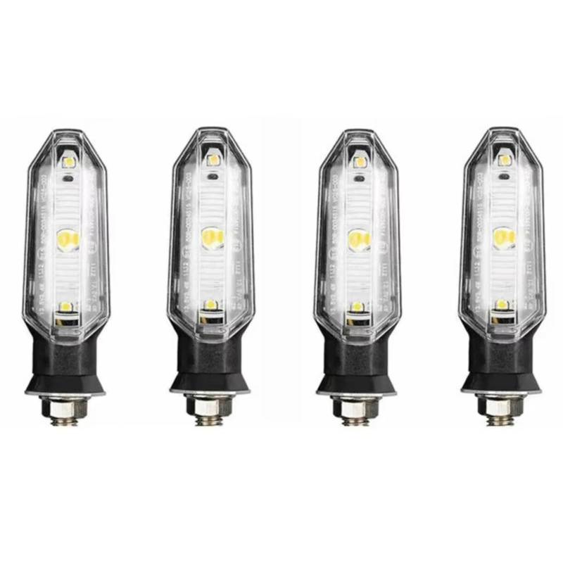 PVCUHWF Motorrad Blinker Licht Motorrad-Blinker Bernstein 10mm 12V Moto Kontrollleuchte Universal Vorne Hinten Blinker Universal Blinker Licht(4 Pcs) von PVCUHWF
