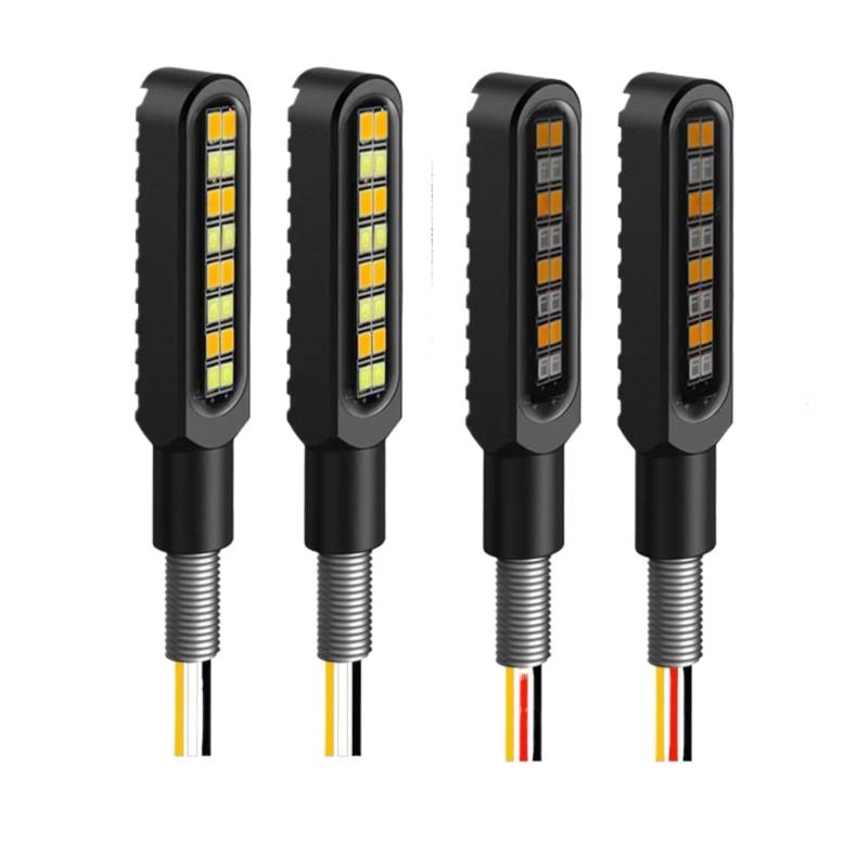 PVCUHWF Motorrad Blinker Licht Motorrad-Blinker Blinker Warnleuchte DRL Tagfahrlicht Bremslicht Rücklicht Universelle Seitenblinker Für Motorräder(4PCS) von PVCUHWF