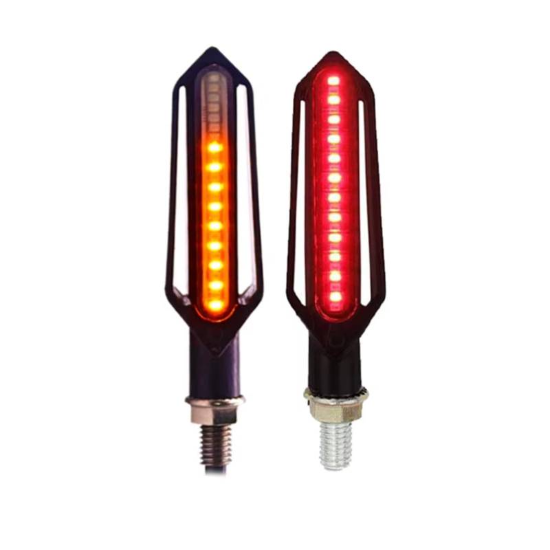 PVCUHWF Motorrad Blinker Licht Motorrad-Blinker Blinklicht Eingebautes Relais Blinkeranzeige Stoppsignale Blinker Universelles Motorrad-Blinkerlicht(2PCS Red) von PVCUHWF