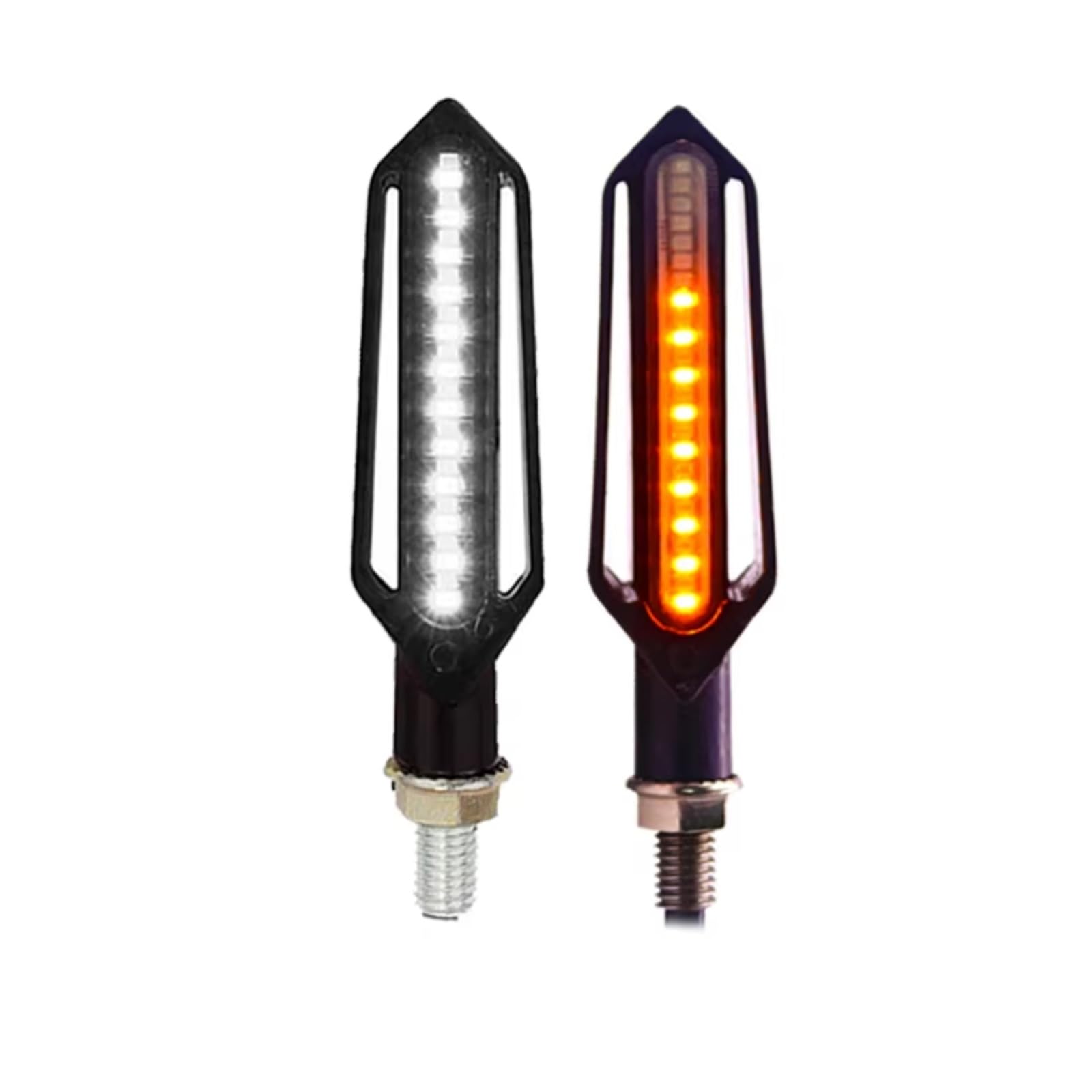PVCUHWF Motorrad Blinker Licht Motorrad-Blinker Blinklicht Eingebautes Relais Blinkeranzeige Stoppsignale Blinker Universelles Motorrad-Blinkerlicht(2PCS White) von PVCUHWF